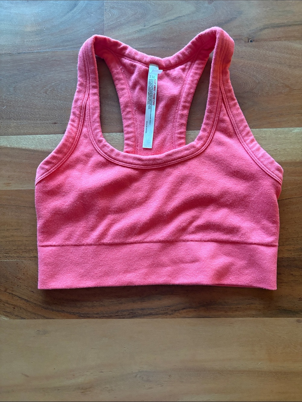 Free People Coral Pink Racerback Sports Bra Size Large